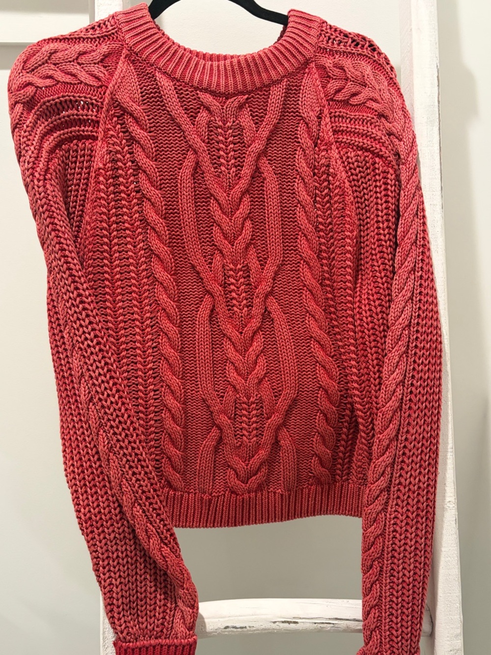 Free People Frankie Cable Crew Sweater